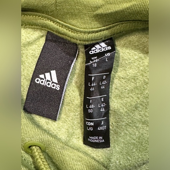 Adidas Womens Logo Hoodie Sweatshirt Green Size Large - Picture 3 of 6